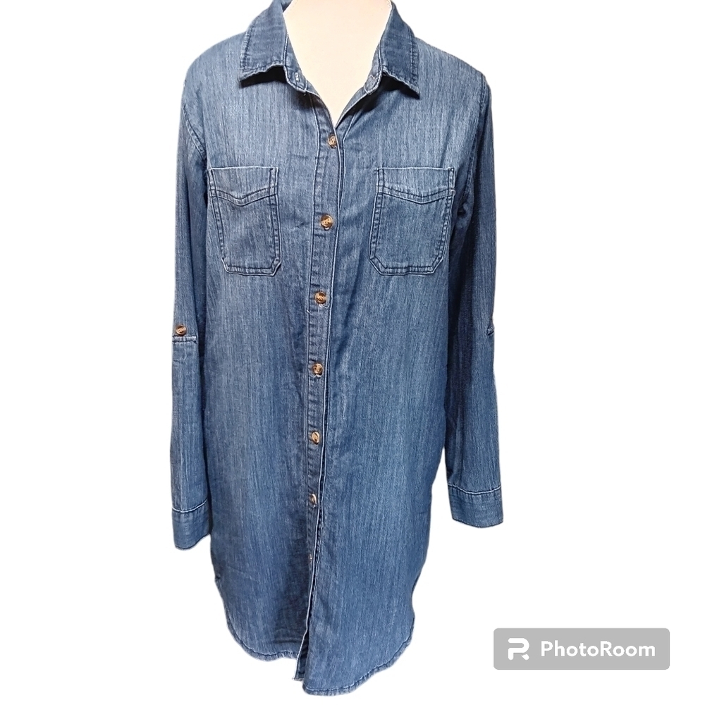 Judy Blue Denim Shirt Dress Women's Size S